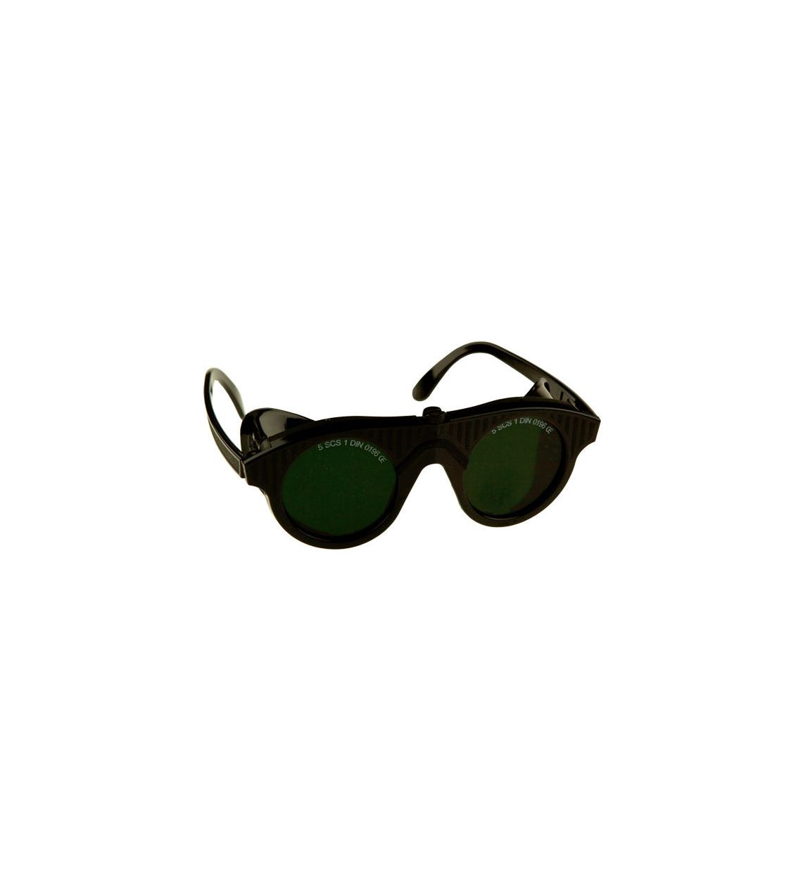 Leichte Schweisserbrille Berondo. Seitenschutz. Grüne Mineralgläser IR5.