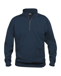 Sweatshirt Clique Basic Half Zip. 65% PES/35% BW, 280 g/m2. Dark navy. Gr. XL.