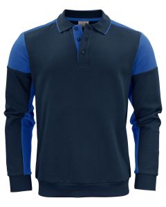 Prime Polosweater. Marine/Kobalt 50%Org.BW/50%Rec.PES. Gr. XL.