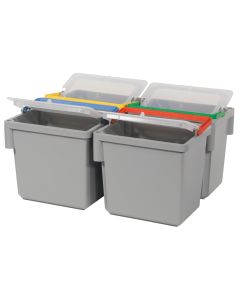 Schwenkbaren 4-Liter Eimer, grau mit farbcodiertem Henkel