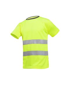 Warnschutz T-Shirt Cartura EN 20471 KL 2. Feuchtigkeitsdurchlässig 100% PES. Leuchtgelb. Gr. XL
