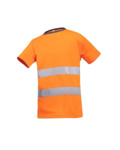 Warnschutz T-Shirt Cartura EN 20471 KL 2. Feuchtigkeitsdurchlässig 100% PES. Leuchtorange. Gr. XL.