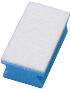 Padschwamm blau/weiss mit Piktogramm 'Oberflächen'