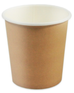 Kartonbecher, PE-beschichtet, braun, 1 dl – Ø 60 × 60 mm