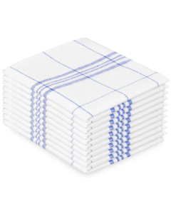 Geschirrtuch Halbleinen 50x70cm weiss/blau