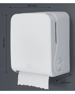 Handtuchrollenspender, Autocut, weiss matt
