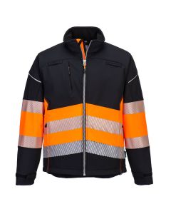  PW375 - PW3 Hi-Vis Softshelljacke Klasse 1 (3L)-Orange / Schwarz-XS