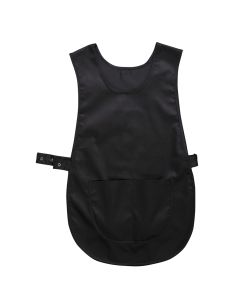 S843 - Überwurfschürze mit Tasche-Schwarz-S/M