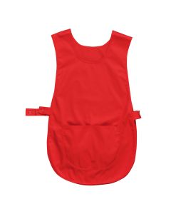 S843 - Überwurfschürze mit Tasche-Rot-S/M